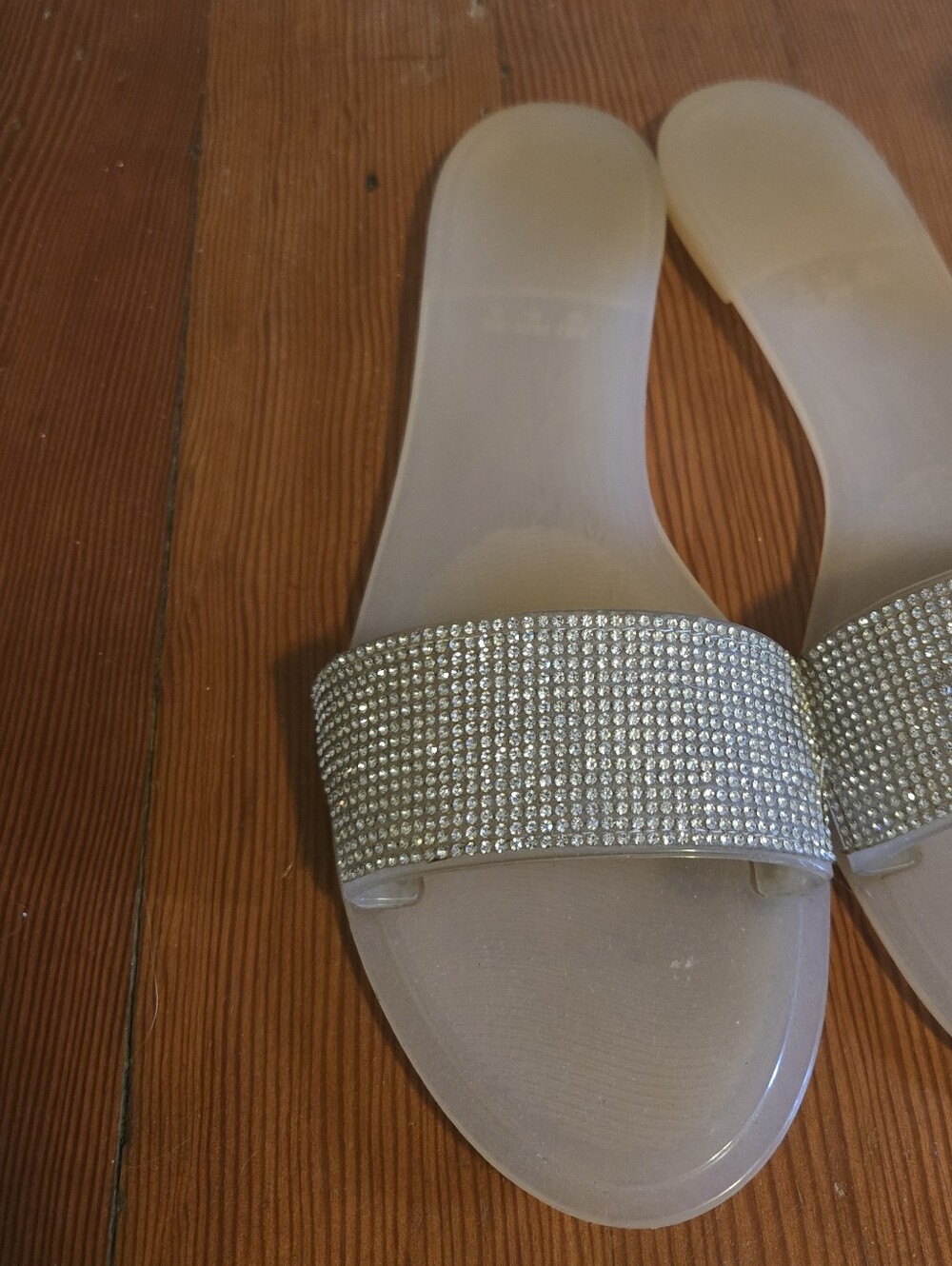 Women's Clear Slide Sandals with Rhinestone Strap- 2 Sandal FREE With Purchase - Picture 2 of 5
